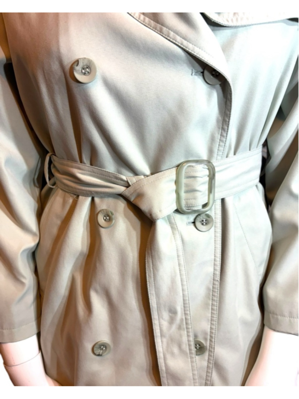 Women's LONDON FOG Trench Coat 8P Sage Green - Picture 4 of 16
